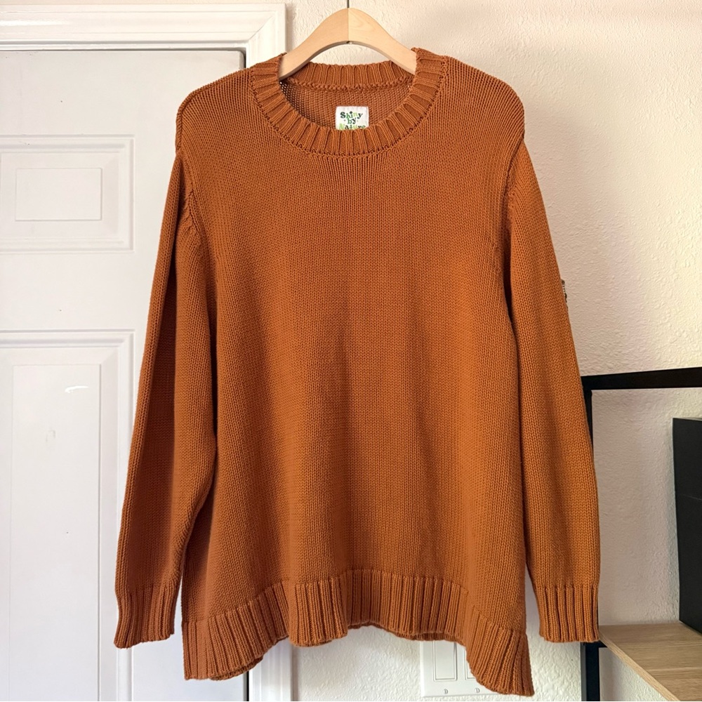 SHINY BY NATURE rust range oversized long sleeve pullover sweater